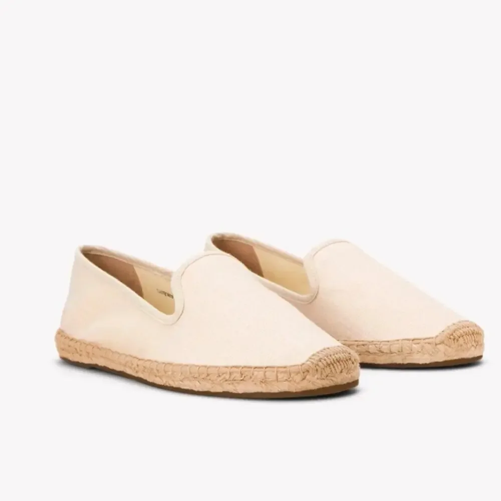 Soludos The Smoking Espadrille in Ivory Linen Twill White Size 6